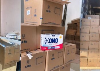 Fábrica clandestina produzia sabão OMO falsificado com corante verde e cola em Campos