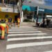 Avenida Principal de SFI recebe sinalização viária com novas faixas de pedestres