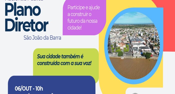 Audiência pública sobre o novo Plano Diretor, dia 06 de outubro